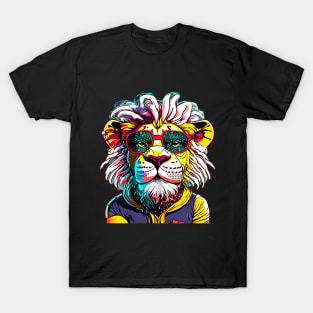 Majestic Mane and Street Chic: Lion's Urban Portrait T-Shirt